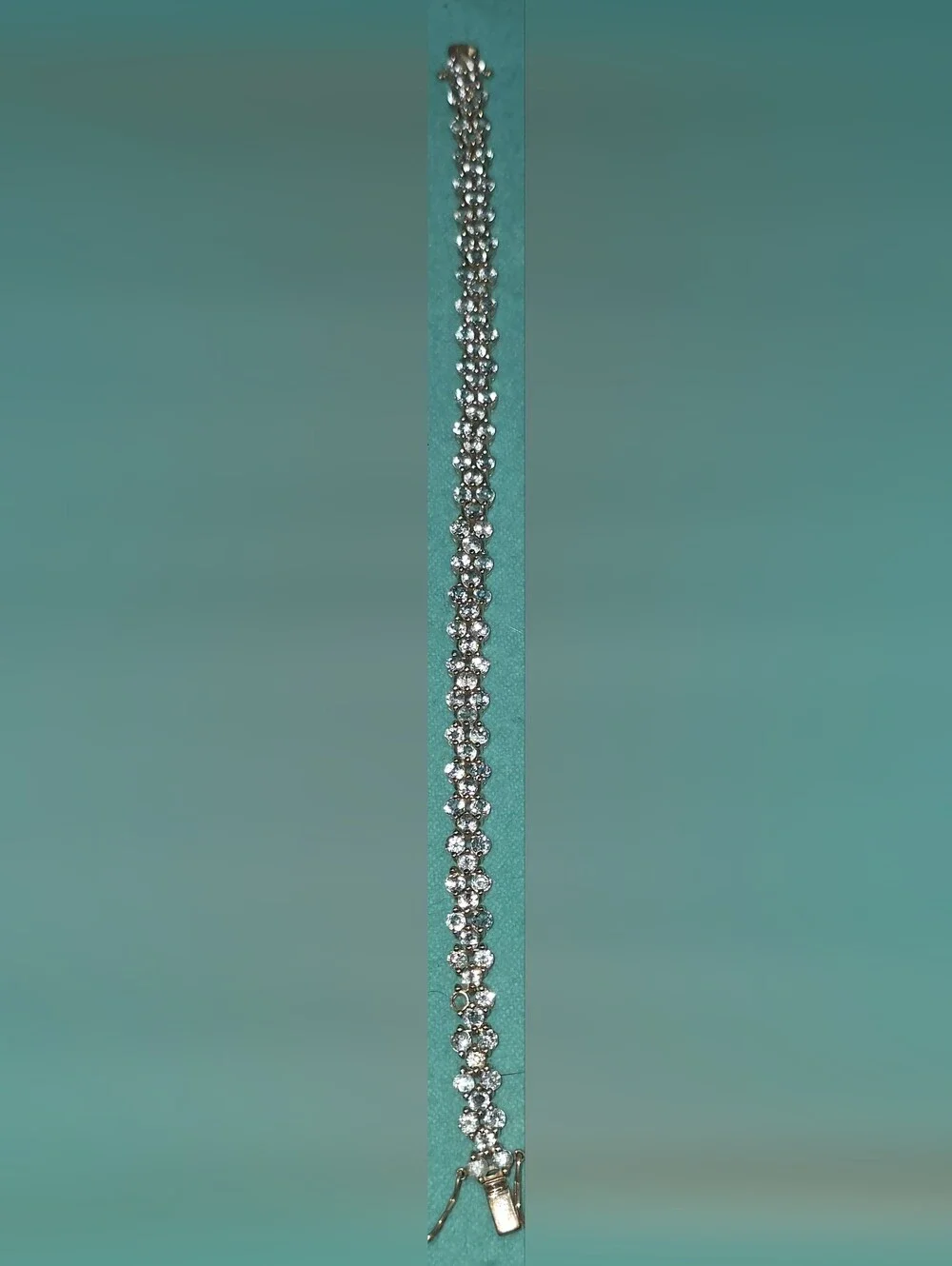 Sterling silver 925 natural aquamarine tennis bracelet 8 Inches